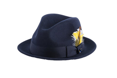 Ferrecci Brooks in Navy Blue Australian Wool Felt Trilby