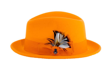 Ferrecci Brooks in Tangerine Australian Wool Felt Trilby