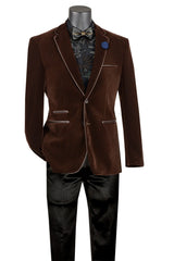 Vinci Slim Fit Sport Coat in Brown - BS-02