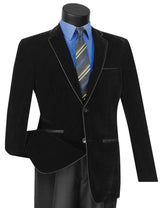 Vinci Slim Fit Sport Coat in Black - BS-02