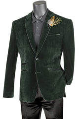 Vinci Slim Fit Sport Coat in Emerald - BS-02