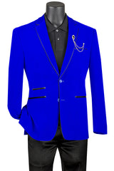 Vinci Slim Fit Sport Coat in Royal - BS-02