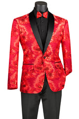 Vinci Slim Fit Sport Coat in Red - BSF-13