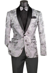 Vinci Slim Fit Sport Coat in Silver - BSF-13