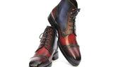 Paul Parkman Men's Multicolor Hand-Painted Cap Toe Boots