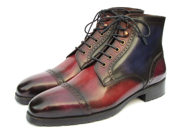 Paul Parkman Men's Multicolor Hand-Painted Cap Toe Boots