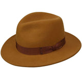 Bailey Curtis in Satchel Pinch Front Wool Felt Fedora in Satchel