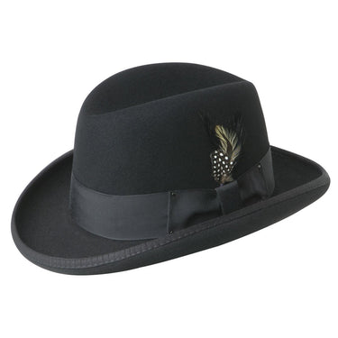 Bailey Godfather in Black Wool Felt Homburg in Black