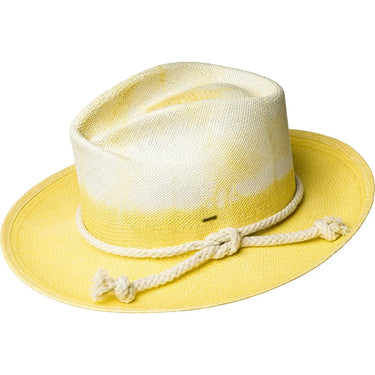 Bailey Hinx Wide Brim Genuine Panama Fedora in Butter #color_ Butter