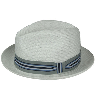 Bailey Salem Pinch Front Toyo Straw Fedora in White #color_ White