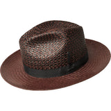 Bailey Stallworth Wide Brim Genuine Panama Fedora in Deep Red / Black
