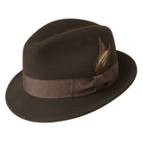 Bailey Tino Center Dent Wool Felt Fedora in Brown