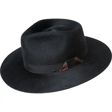 Bailey Trevel Elite Superfine Velour Wool Wide Brim Fedora in Black