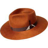 Bailey Trevel Elite Superfine Velour Wool Wide Brim Fedora in Copper