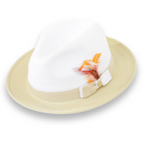 Ferrecci Tapa in Beige and White Crushable Straw Fedora