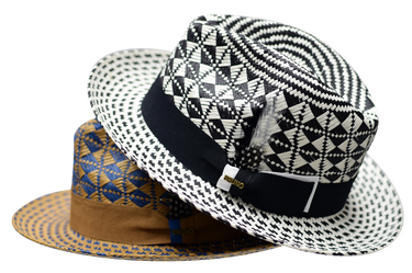 Bruno Capelo Belize Two-Tone Straw Snap Brim Fedora
