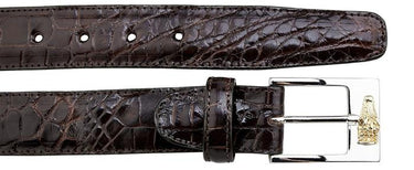 Belvedere Alligator Belt in Chocolate in Chocolate 44