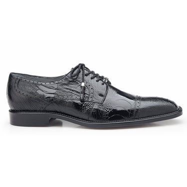 Belvedere Batta in Black Genuine Ostrich Oxfords in Black