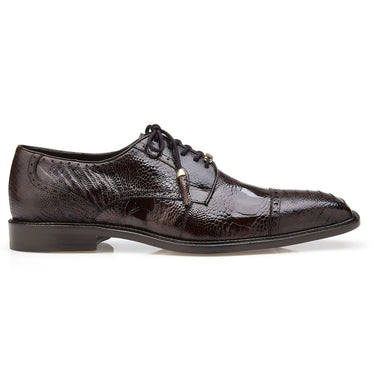 Belvedere Batta in Chocolate Genuine Ostrich Oxfords in Chocolate