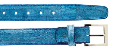 Belvedere Genuine Ostrich Leg Belt in Ocean Blue in Ocean Blue 44