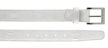 Belvedere Genuine Ostrich Leg Belt in White in White 44