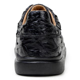 Belvedere Kingstone in Black Exotic Pirarucu Lace-Up Casual Sneaker