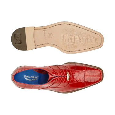 Belvedere Mare in Red Genuine Ostrich & Eel Oxfords in #color_