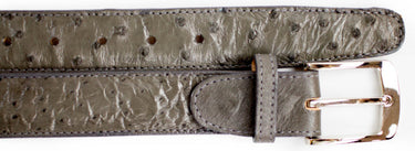 Belvedere Ostrich Leg Belt in Gray in Grey 44