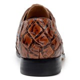Belvedere Renzo in Antique Almond Exotic Pirarucu Lace-Up Derby Shoes