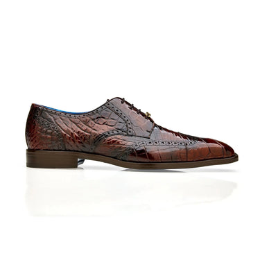 Belvedere Santo in Antique Brown Alligator Oxfords in Antique Brown