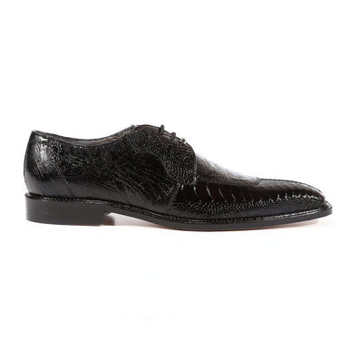 Belvedere Siena in Black Genuine Ostrich Leg Oxfords in Black