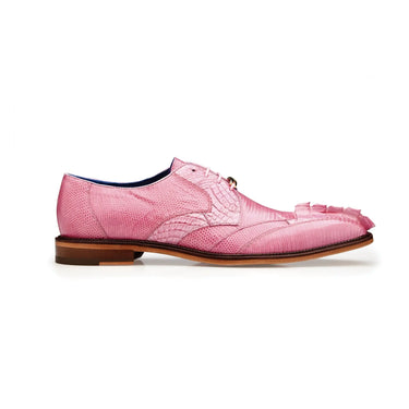 Belvedere Valter in Rose Pink Genuine Caiman Croc & Lizard Oxfords in Rose Pink