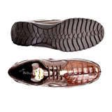 Belvedere Vasco in Tobaćco Brown Genuine Hornback Crocodile & Soft Calf Sneakers