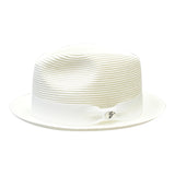 Bently Leonardo Snap Brim Fedora in White