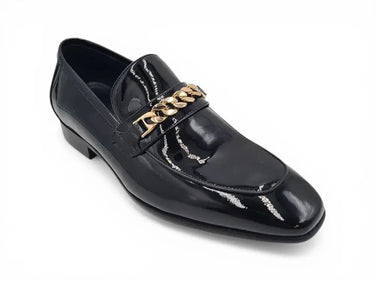 Carrucci Shoes Beveled Squared Toe Patent Leather Loafer
