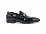Carrucci Shoes Beveled Squared Toe Patent Leather Loafer in Black