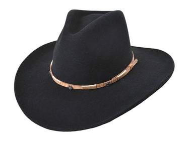 Long Trail in Black Wool 100% Wool Felt