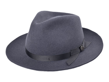 Bigalli Hats USA Phillip Classic Wool Felt Fedora Hat in Dark Grey Wool 100% Wool Felt