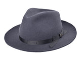 Bigalli Hats USA Phillip Classic Wool Felt Fedora Hat in Dark Grey Wool 100% Wool Felt
