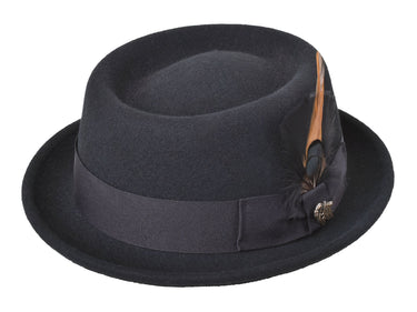 Pork Pie Stingy in Black Wool 100% Wool Felt