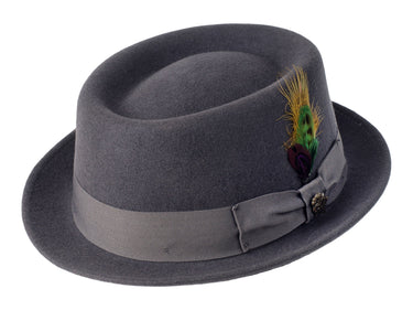Pork Pie Stingy in Dark Grey Wool 100% Wool Felt