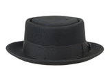 Bigalli Cooker in Black Wool Felt Pork Pie Hat