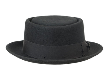 Bigalli Cooker in Black Wool Felt Pork Pie Hat