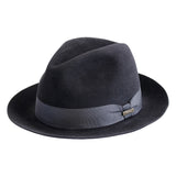Biltmore Belasco Merino Wool Suede Finished Fedora in Black