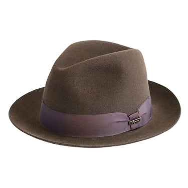 Biltmore Belasco Merino Wool Suede Finished Fedora in Brown