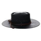 Biltmore Bella Wide Brim Handwoven Straw Gaucho in Black OSFM