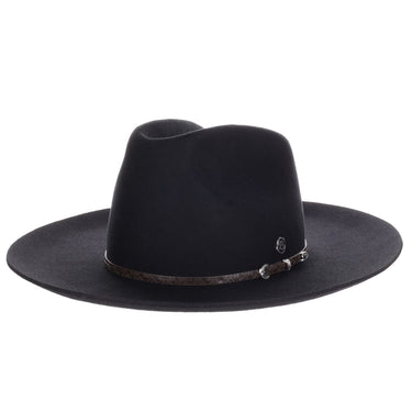 Biltmore Smokehouse Wool Felt Wide Brim Western Hat in Black OSFM