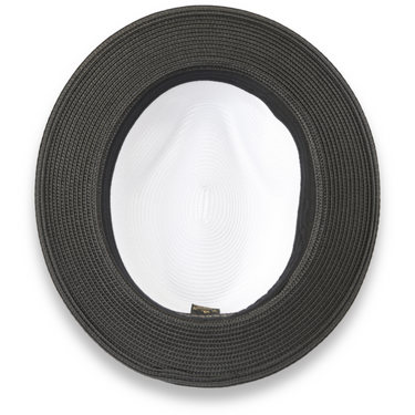 Ferrecci Tapa in Black and White Crushable Straw Fedora