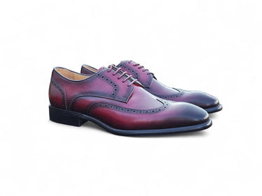 Carrucci Shoes Blucher Wingtip Oxford Dress Shoe in Burgundy