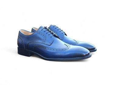 Carrucci Shoes Blucher Wingtip Oxford Dress Shoe in Navy